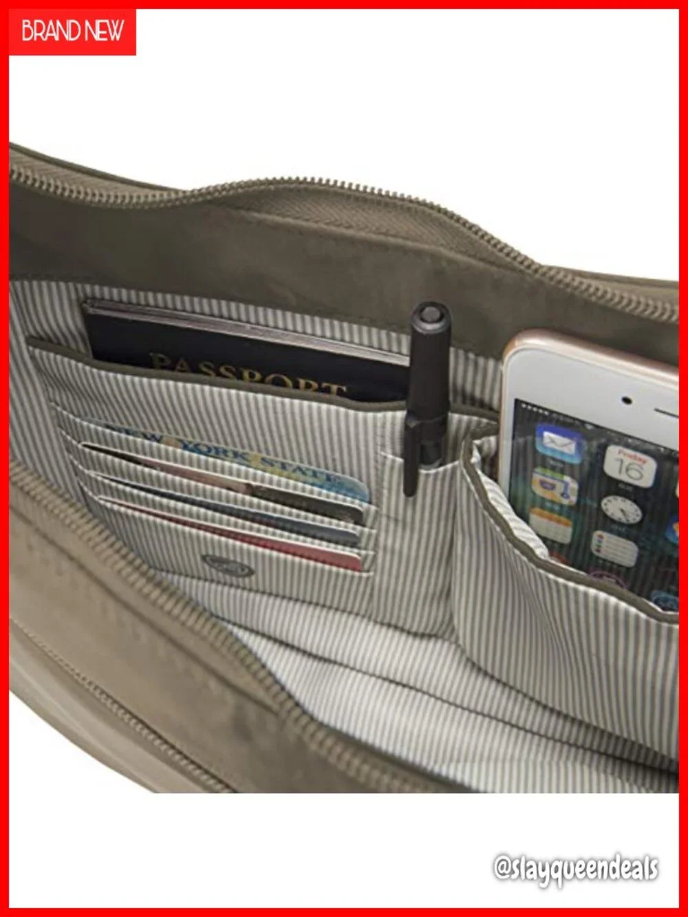 Women's Anti-theft Hobo Bag, Slash-Resistant, RFID Blocking, Locking